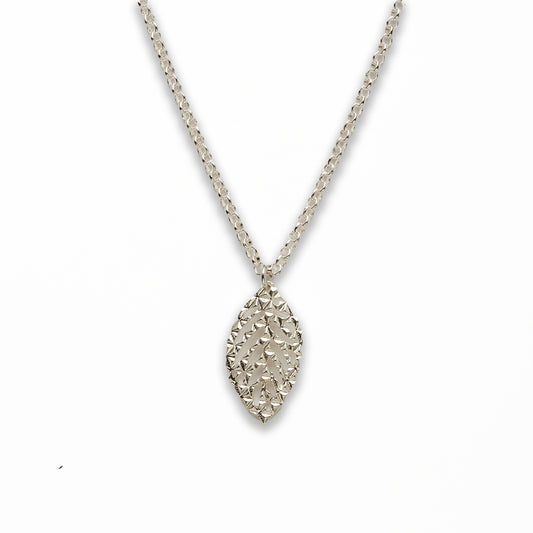 Zinc Alloy Silver Plated Leaf Necklace