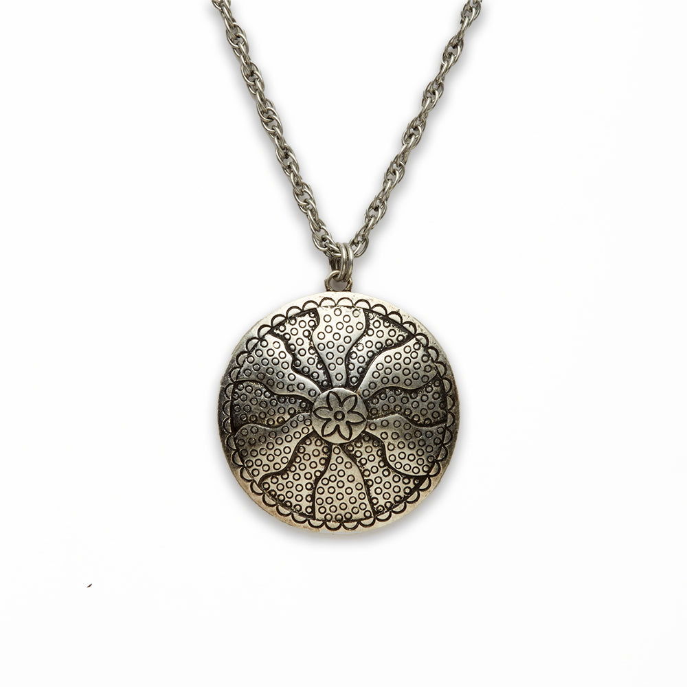 Zinc Alloy Rhodium Plated Coin Necklace
