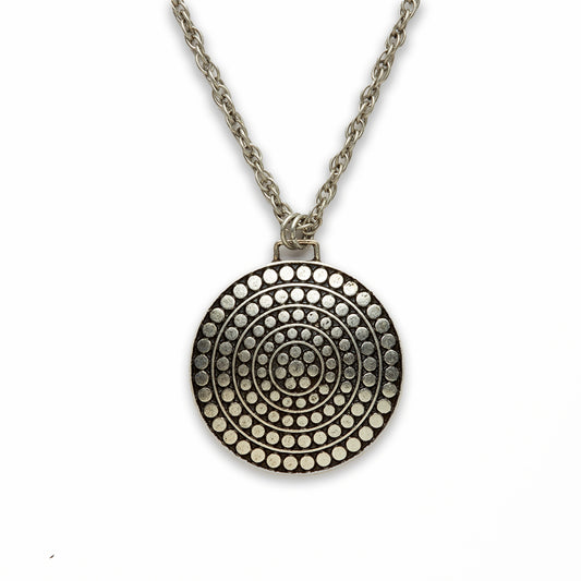 Zinc Alloy Rhodium Plated Coin Necklace