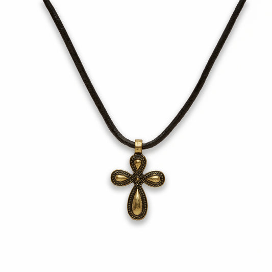 Zinc Alloy Gold Burnish Flower Necklace
