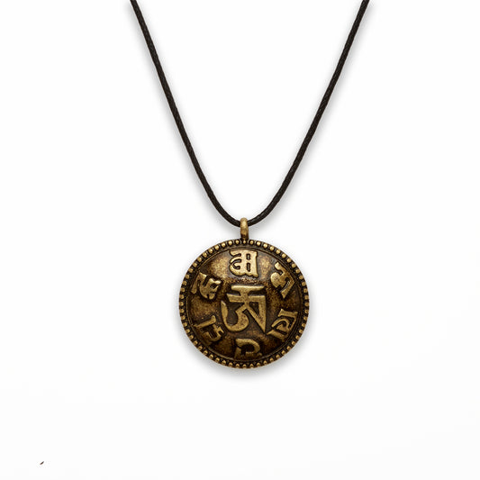 Zinc Alloy Gold Burnish Coin Necklace