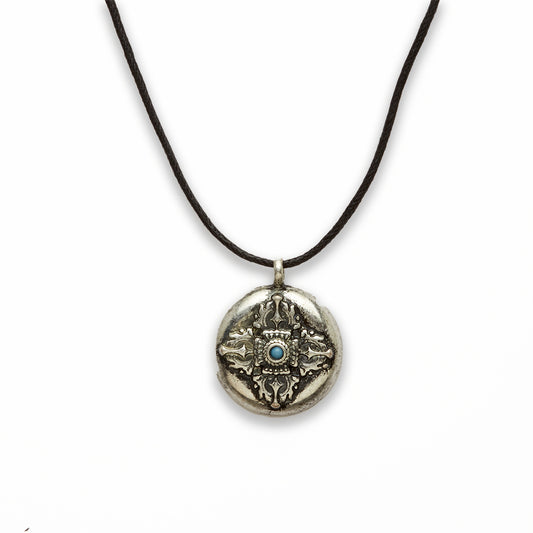 Zinc Alloy Soz Blue cab Coin Necklace