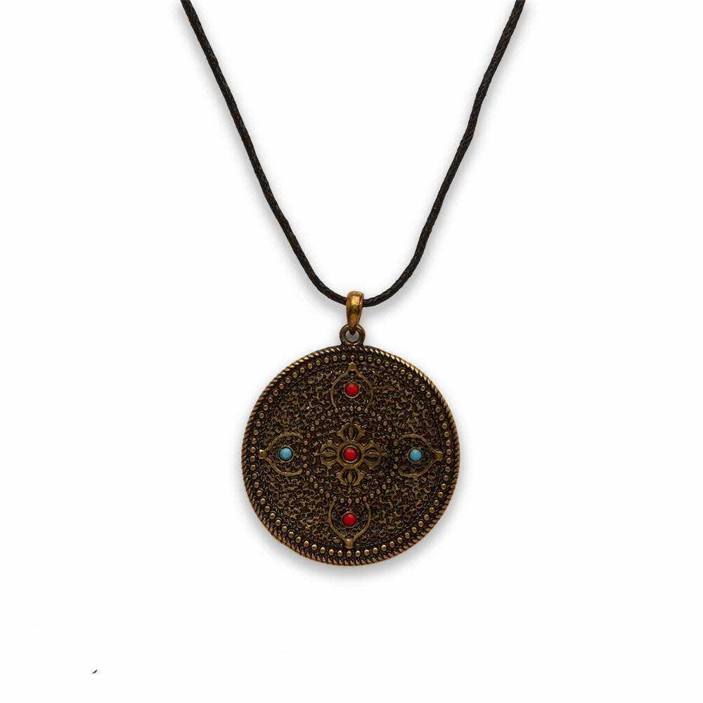 Zinc Alloy Gold Burnish Coin Necklace