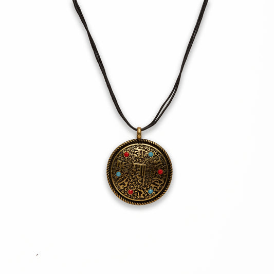 Zinc Alloy Gold Burnish Coin Necklace