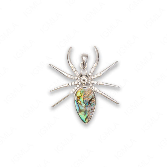 Zinc Alloy Abalone Silver Plating Spider Spider Pendant