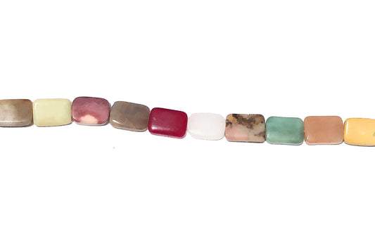 15-16 inch 22X25mm Multi Stone Ladder W/6Mm Rd Bd Plain Beads