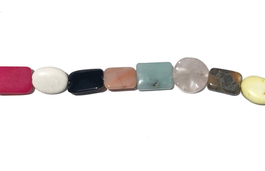 15-16 inch Mix Multi Stone Mix Shapes Plain Beads
