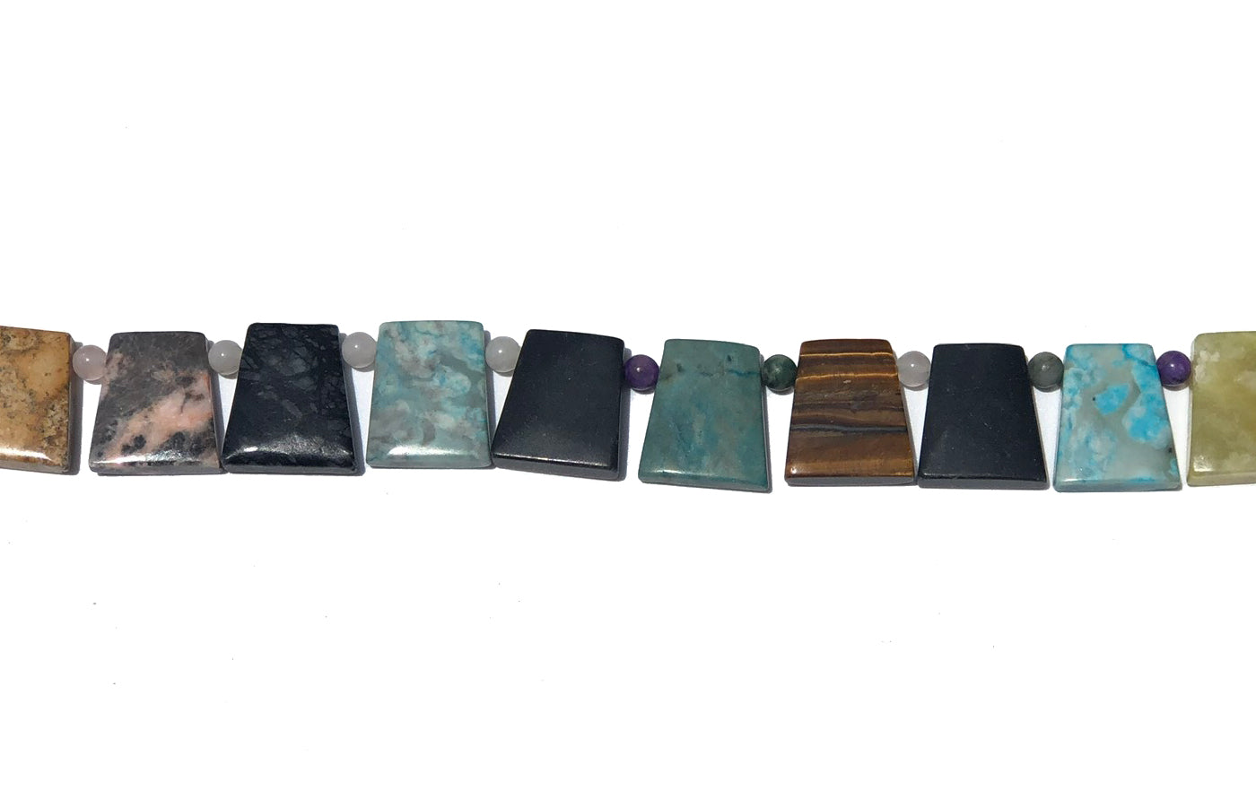 15-16 inch 13X18mm Multi Stone Rectangle Plain Beads
