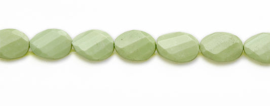 15-16 inch 13X18mm Lemon Chrysophrase Twist Oval Faceted Beads