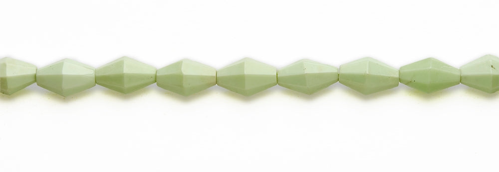 15-16 inch 10X15mm Lemon Chrysophrase Double Cone Faceted Beads