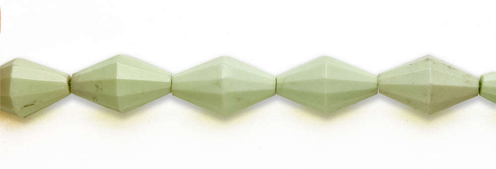 15-16 inch 18X30mm Lemon Chrysophrase Double Cone Faceted Beads