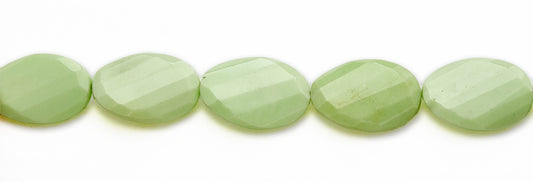 15-16 inch 20X30mm Lemon Chrysophrase Twist Oval Faceted Beads