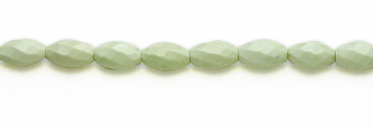 15-16 inch 10X17mm Lemon Chrysophrase Rice Faceted Beads