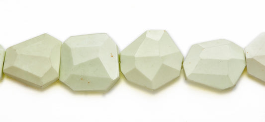 15-16 inch 35X40M Lemon Chrysophrase Slab Faceted Beads