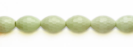 15-16 inch 20X30mm Lemon Chrysophrase Rice Faceted Beads