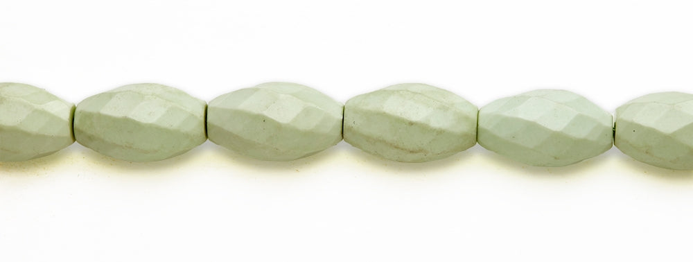 15-16 inch 15X25mm Lemon Chrysophrase Rice Faceted Beads
