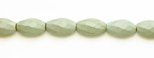 15-16 inch 15X25mm Lemon Chrysophrase Rice Faceted Beads