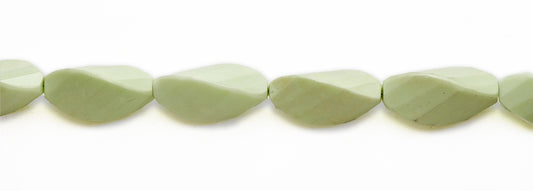 15-16 inch 15X30mm Lemon Chrysophrase Twist Rice Faceted Beads