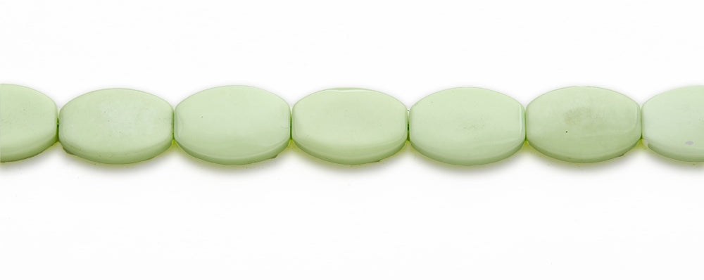 15-16 inch 12X18mm Lemon Chrysophrase Flat Oval Plain Beads
