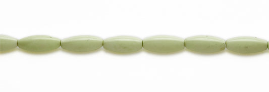 15-16 inch 8X20mm Lemon Chrysophrase Rice 3-Side Plain Beads