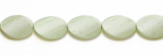 15-16 inch 22X30mm Lemon Chrysophrase Twist Oval Plain Beads