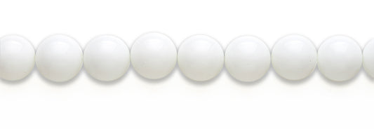 15-16 inch 16mm Syn White Agate Round Plain Beads