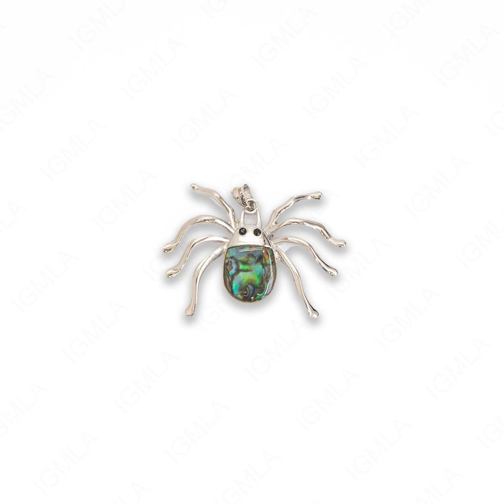 Zinc Alloy With Abalone Rhodium Plated Spider Pendants