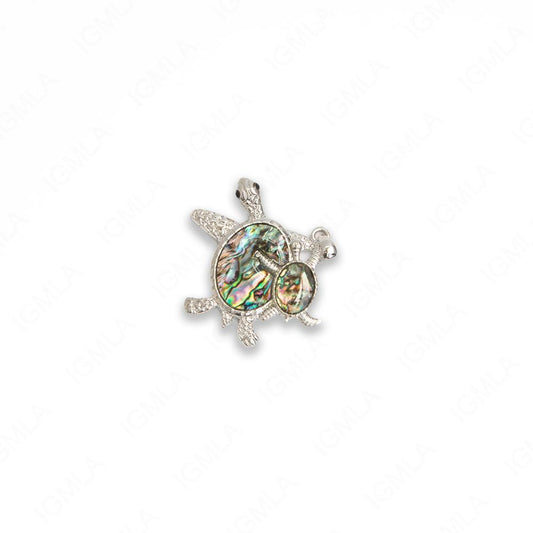 Zinc Alloy With Abalone Rhodium Plated Turtle Developed Pendants