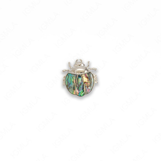 Zinc Alloy With Abalone Rhodium Plated Lady Bug Pendants