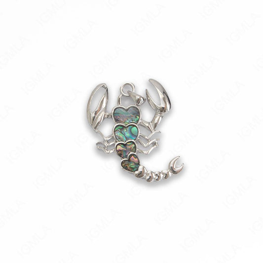 Zinc Alloy With Abalone Abalone Silver Plated Scorpion Pendants