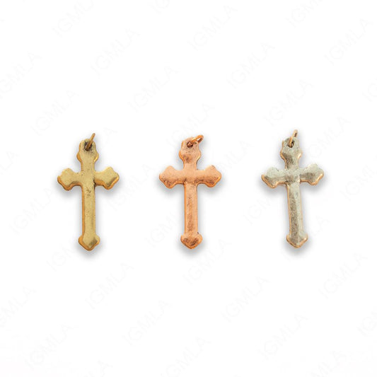 Zinc Alloy Gold, Silver, Copper Burnished Cross Pendants