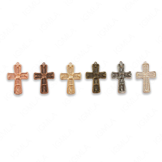 Zinc Alloy Gold, Silver, Copper Plated & Burnished Cross Pendants