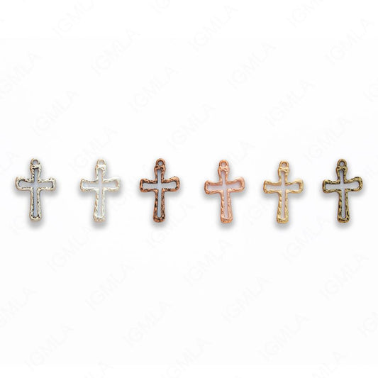 Zinc Alloy Gold, Silver, Copper Plated & Burnished Cross Pendants