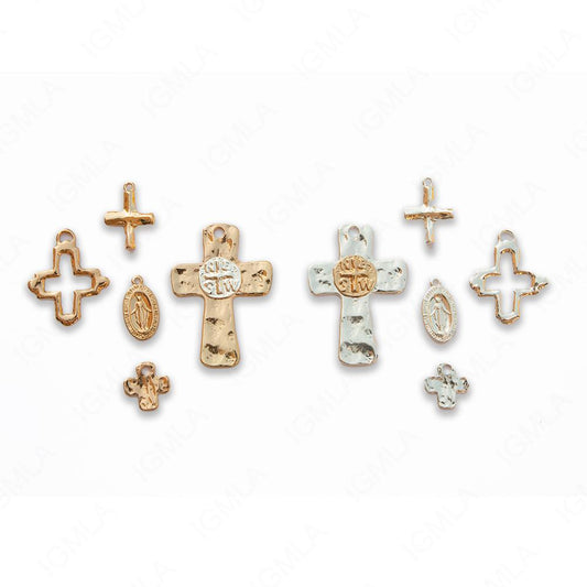 Zinc Alloy 5pc set Religious Gold, Silver Plated Assorted Pendants