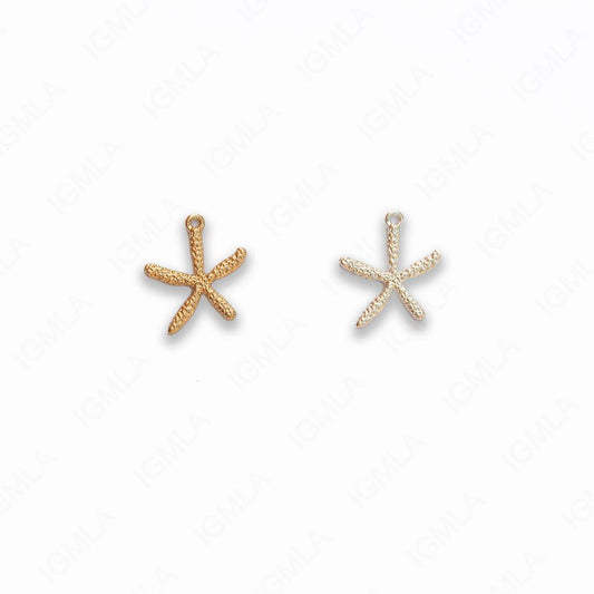 Zinc Alloy Gold Silver Plated Sea Stars Pendants
