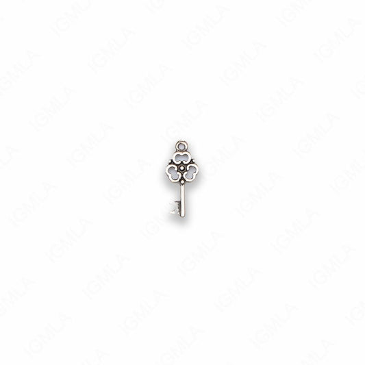 Small Zinc Alloy Antique Silver Key Charm