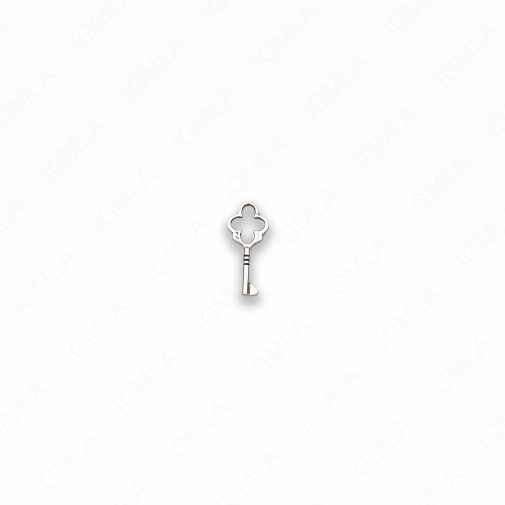 Small Zinc Alloy Antique Silver Key Charm