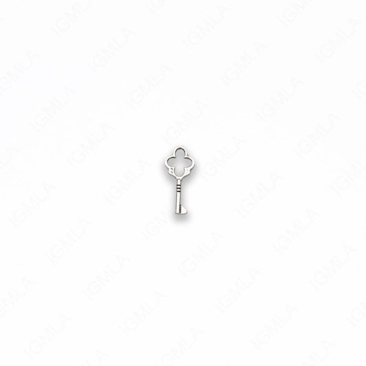 Small Zinc Alloy Antique Silver Key Charm