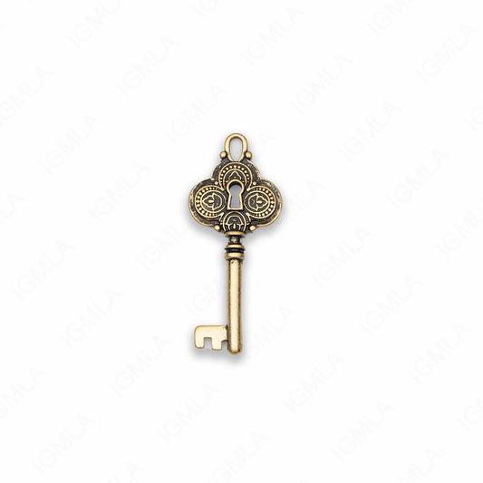 Large Zinc Alloy Antique Gold Key Pendants