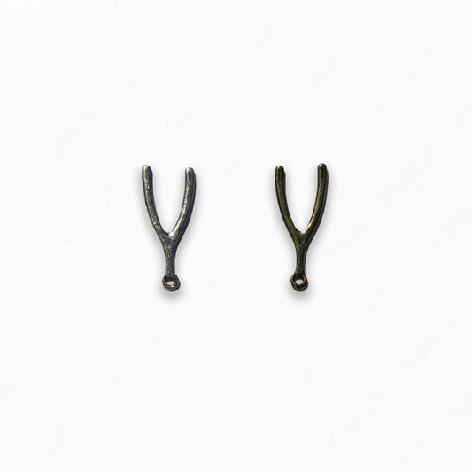 Zinc Alloy Gold, Silver Plated Wish Bone Pendants