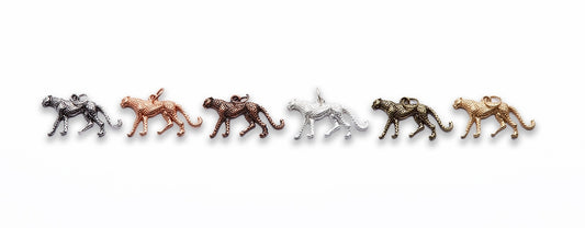 Small Zinc Alloy Matt Rose, Gold, Silver, Gold Plated, Burnish Gold, Silver, Copper Cheetah Charm