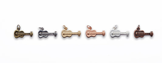 Small Zinc Alloy Matt Rose, Gold, Silver, Gold Plated, Burnish Gold, Silver, Copper Guitar Charm