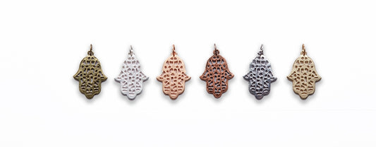 Small Zinc Alloy Matt Rose, Gold, Silver, Gold Plated, Burnish Gold, Silver, Copper Lucky Hand Charm