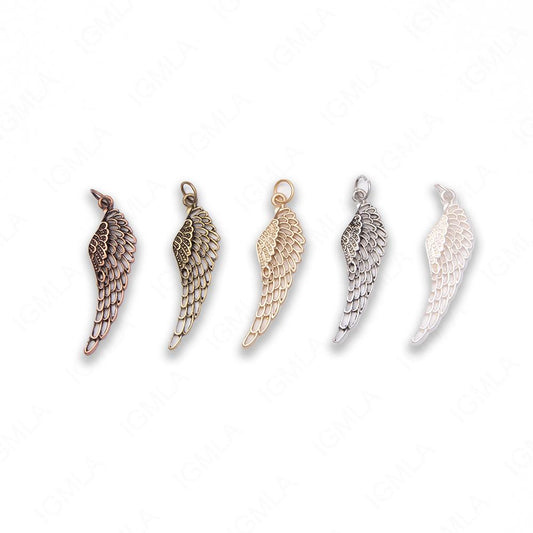 Medium Zinc Alloy Matt Rose, Gold, Silver, Gold Plated, Burnish Gold, Silver, Copper Wing Pendants