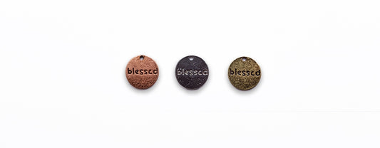 Small Zinc Alloy Burnish Silver, Copper, Gold, Gun Metal Blessed Charm
