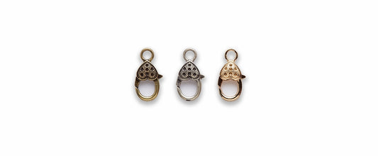Zinc Alloy Silver Plated, Gold, Silver Burnish Lock Heart Pendants