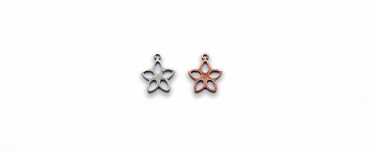 Zinc Alloy Copper, Silver Flower Pendants