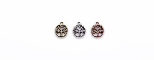 Small Zinc Alloy Burnish Copper, Gold Tree Pendants