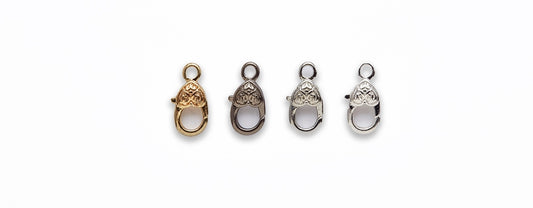Zinc Alloy Gold, Rhodium, Gun Metal, Silver Plated Heart Clasp