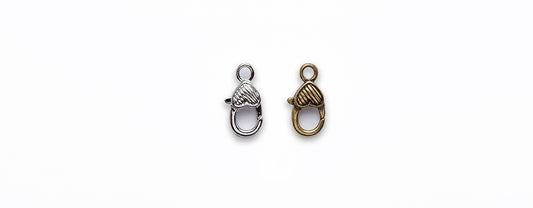 Zinc Alloy Rhodium, Gold Burnish Heart Clasp